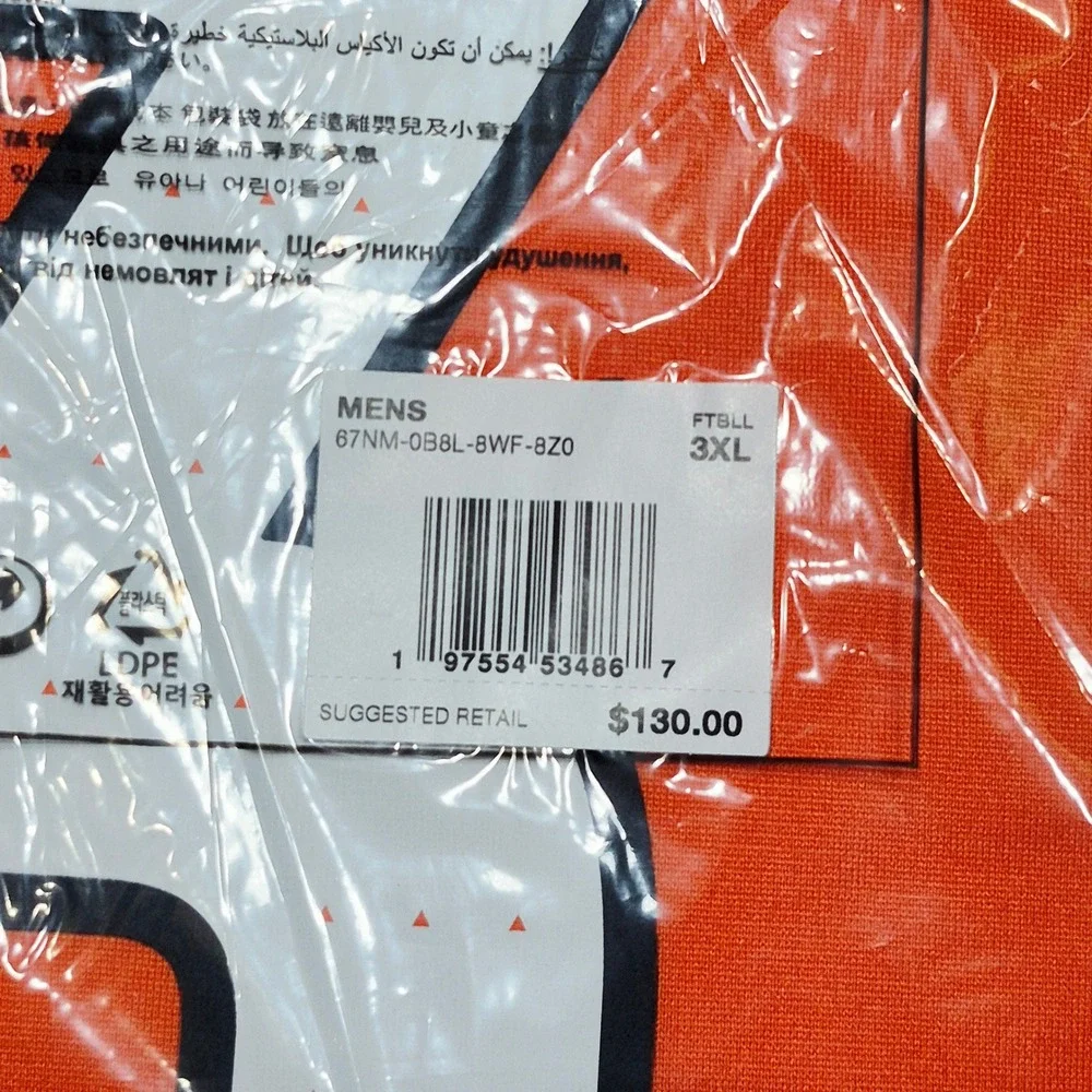 Russell Wilson Denver Broncos Nike Football Game Jersey Orange Men's Size 3XL